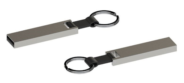 USB stick Tie Sleutelhanger 2.0 mat chroom