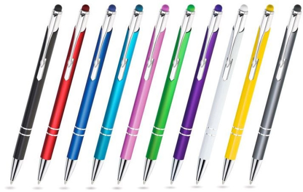 Aluminium Touch pen stylus slank met touch in de kleur van de pen